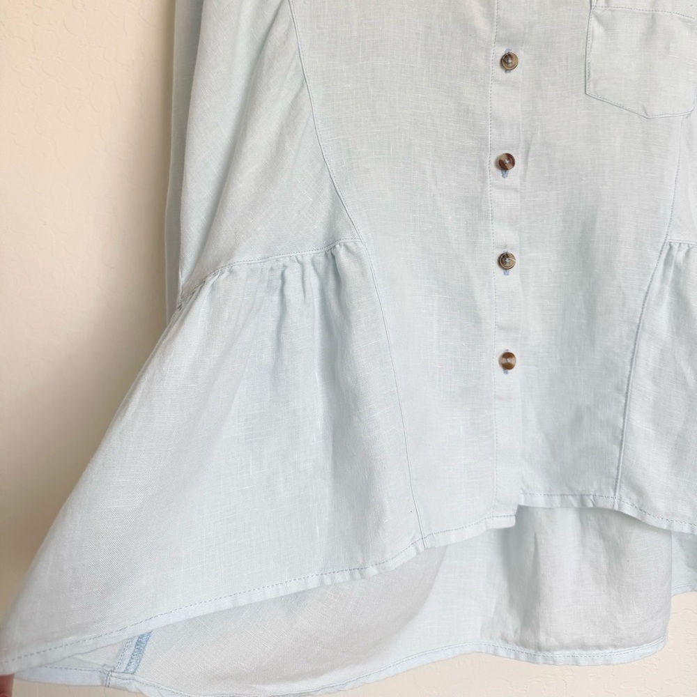 Anthropologie Holding Horses McKenzie Linen Top Light Blue Size Extra Small - Picture 3 of 7